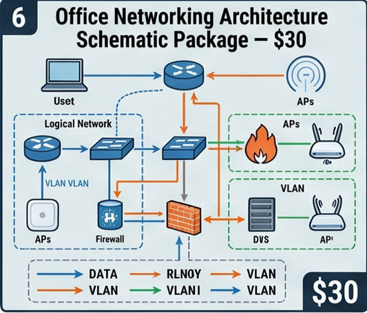 Office Networking Architecture Schematic Package